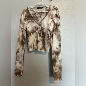 Shein marble cropped long sleeve